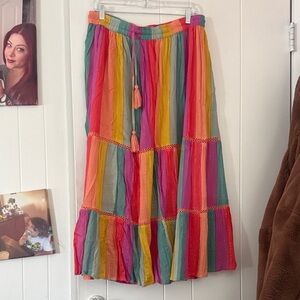 Colorful Striped Maxi Skirt